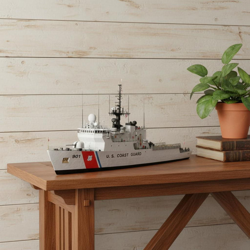Hand Painted Model Boat (624504) - White
