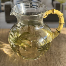 Load image into Gallery viewer, Palm Tree Design 3 Quarts Unbreakable Plastic Water Pitcher With Lid And Spout, Bpa Free - Clear
