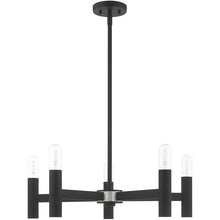 Load image into Gallery viewer, 19" Five Light Dimmable Chandelier With Shades - Black

