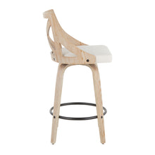 Load image into Gallery viewer, Charlotte - Farmhouse Fixed Height Counter Stool With Swivel (Set of 2) - White Washed / Cream
