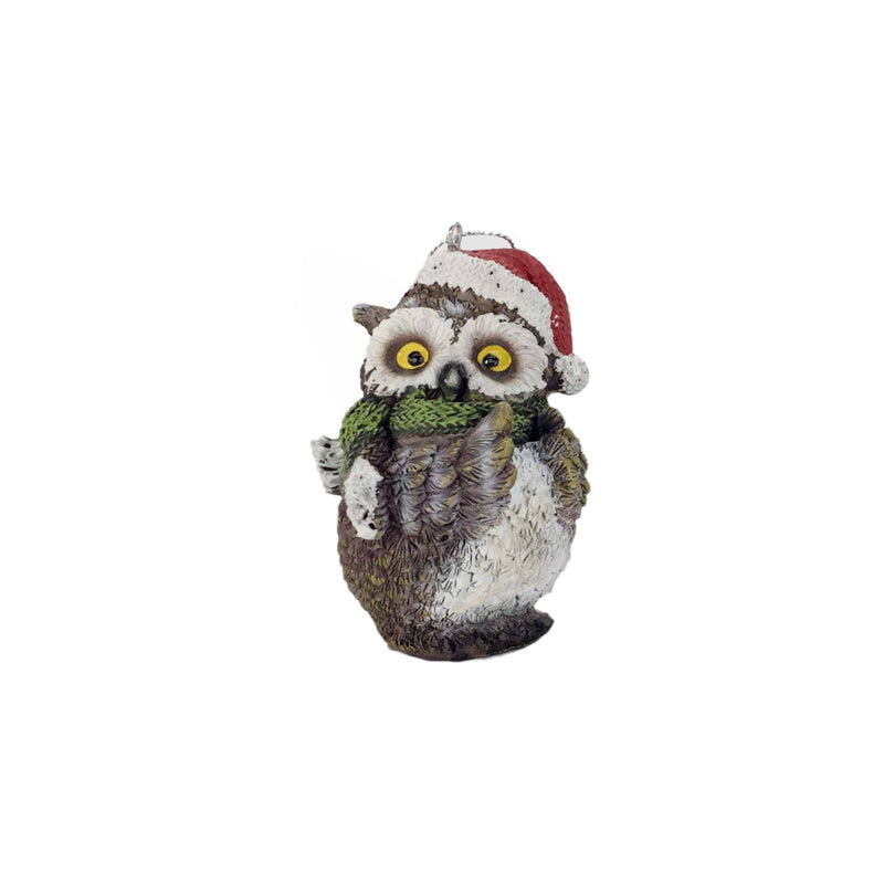 Owl Figurine (Set of 3) (552241) - Brown / White / Red