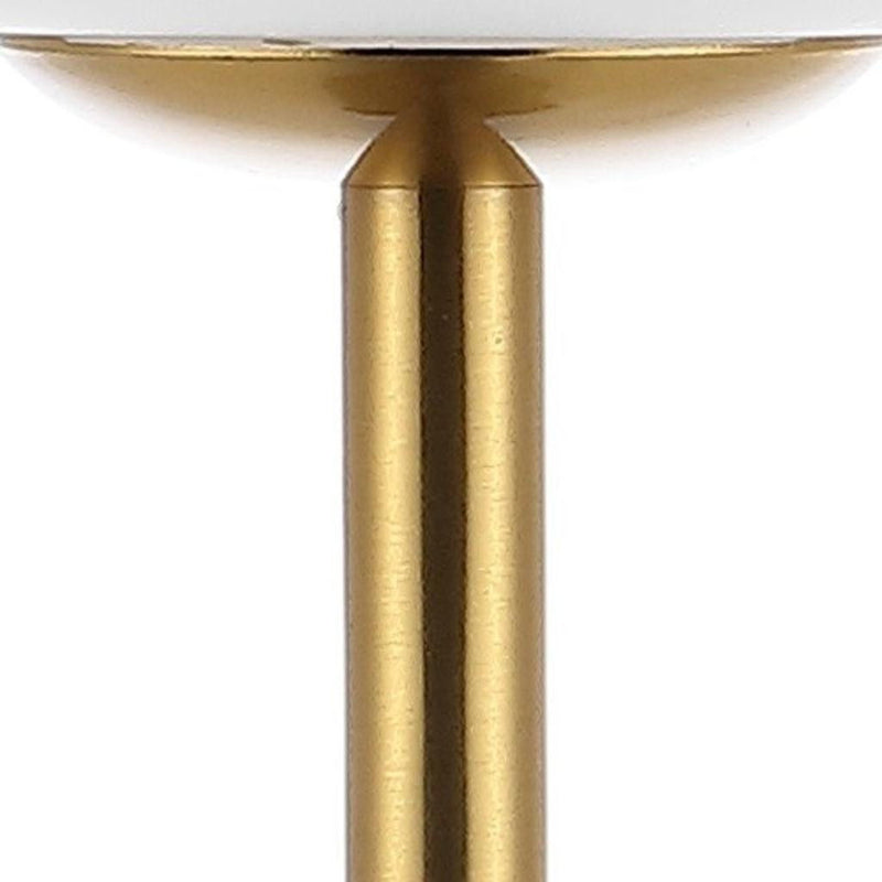 USB Table Lamp With Globe Shade - Brass