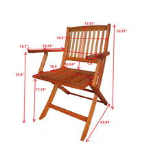Load image into Gallery viewer, 5 Piece Patio Dining Set, 4 Folding Chairs &amp; 1 Dining Table, Indoor And Outdoor Universal - Teak
