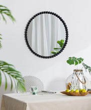 Load image into Gallery viewer, Circle Mirror With Metal Beaded Frame, Wall Mirror For Living Room Bedroom Entryway - Black
