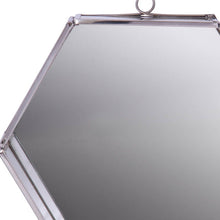 Load image into Gallery viewer, 8" Hexagon Steel Framed Accent Mirror - Silver
