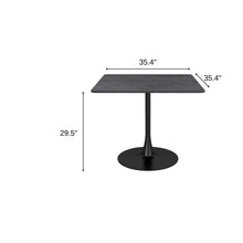 Load image into Gallery viewer, 35" Black Square Steel Pedestal Base Dining Table
