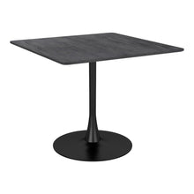 Load image into Gallery viewer, 35" Black Square Steel Pedestal Base Dining Table
