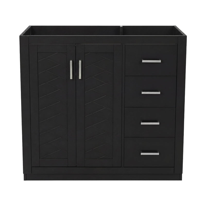 Retro Style Bathroom Vanity, 3 Drawers & Soft Closing Doors