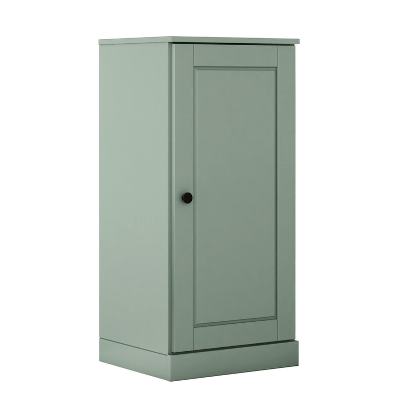 Solid Wood Adjustable Three Tier Library Bookcase With One Door (751368) - Sage
