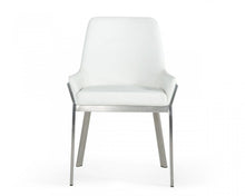 Load image into Gallery viewer, Upholstered In Faux Leather Dining Arm Chair - White

