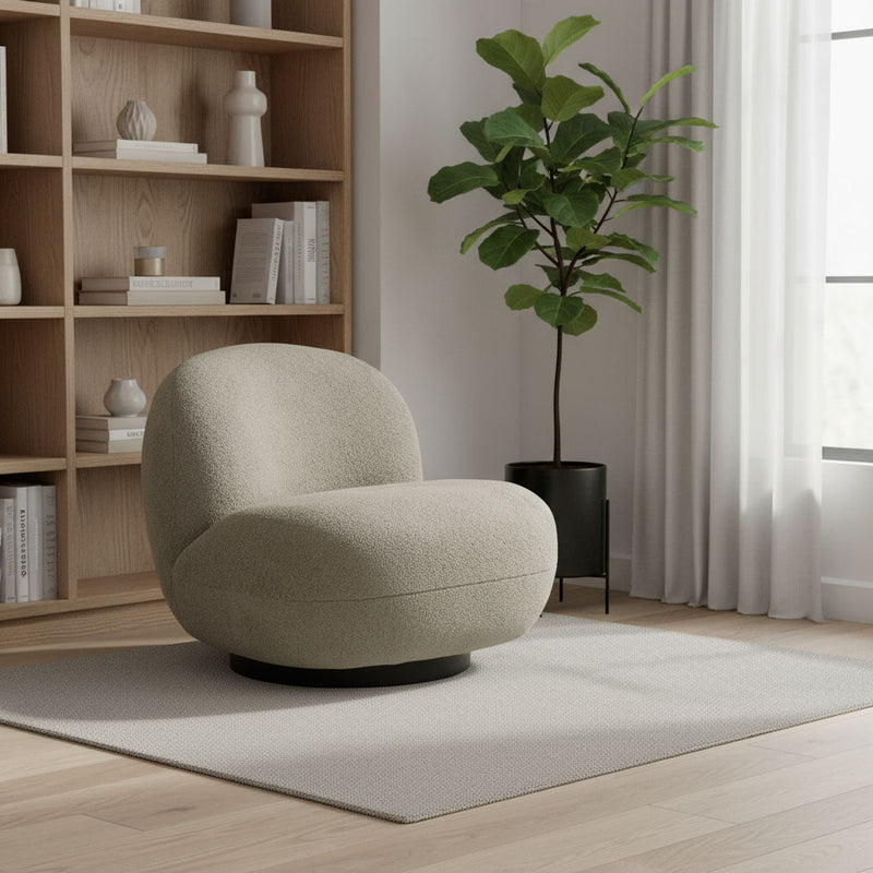 Sherpa Slipper Chair - Khaki Green And Black