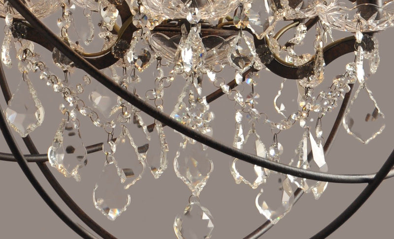 Unique Statement Five Light Metal Chandelier - Bronze