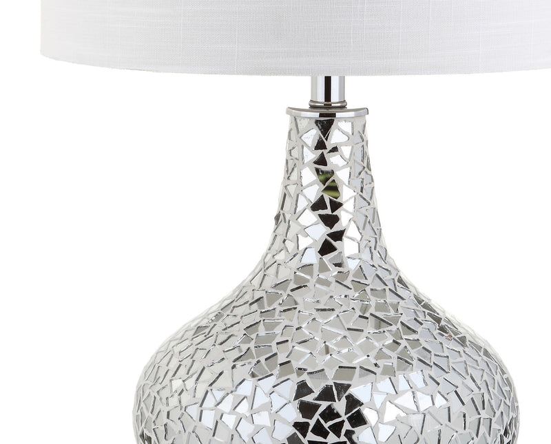 26" Novelty Table Lamp With Drum Shade - Silver