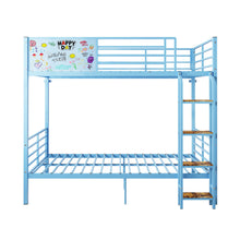 Load image into Gallery viewer, Bunk Bed, Convertible To 2 Separate Twin Size Beds &amp; Full Length Guardrail &amp; Ladder, No Box Spring Needed - Blue
