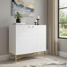 Load image into Gallery viewer, Wood Accent Cabinet With Two Doors - White / Gold
