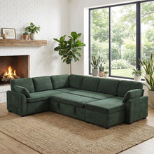 Load image into Gallery viewer, Convertible U-Shaped Sectional Sofa Bed With Reversible Chaise
