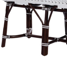 Load image into Gallery viewer, 43" White and Dark Brown Rattan and Wicker Bench
