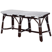 Load image into Gallery viewer, 43" White and Dark Brown Rattan and Wicker Bench
