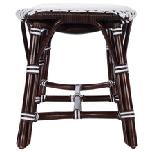 Load image into Gallery viewer, 43" White and Dark Brown Rattan and Wicker Bench
