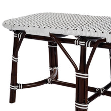 Load image into Gallery viewer, 43" White and Dark Brown Rattan and Wicker Bench
