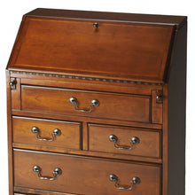 Load image into Gallery viewer, 26" Brown Solid Wood Secretary Desk With Five Drawers
