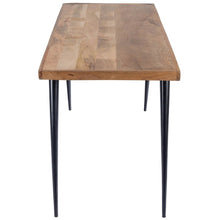Load image into Gallery viewer, 54" Brown And Black Mango Wood Writing Desk
