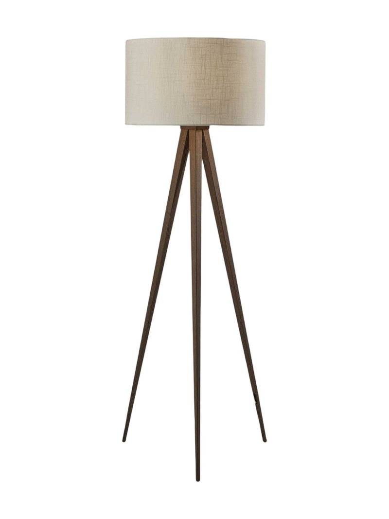 60" Tripod Floor Lamp With Drum Shade - Brown / White