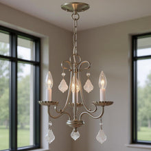 Load image into Gallery viewer, 15" Three Light Dimmable Chandelier With Shades - Nickel
