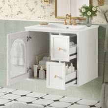 Load image into Gallery viewer, Wall-Mounted Bathroom Vanity Set With Sink, 2 Drawers And Soft-Close Door
