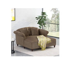 Load image into Gallery viewer, Upholstered Chaise Lounge With Scroll Arms, Turned Legs And 2 Pillows
