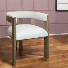 Load image into Gallery viewer, Upholstered Boucle Open Back Dining Arm Chair - Ivory
