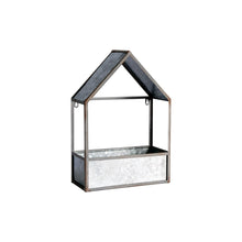 Load image into Gallery viewer, Galvanized Novelty House Shaped Hanging Planters (Set of 2) - Gray
