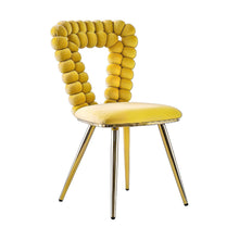 Load image into Gallery viewer, Modern Chair With Iron Tube Legs, Soft Cushions And Comfortable Backrest, Suitable For Dining Room, Living Room, Cafe, Hairball Back
