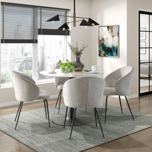 Load image into Gallery viewer, Velvet Upholstery Side Chairs 2 Piece Set With Metal Legs Modern Home Furniture - Beige
