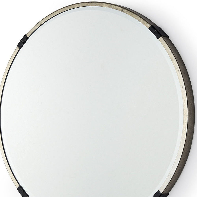 24" Metal Round Framed Accent Mirror - Gold / Black