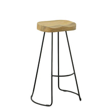 Load image into Gallery viewer, 31" Steel Backless Bar Height Bar Chairs (Set of 2) - Natural And Black
