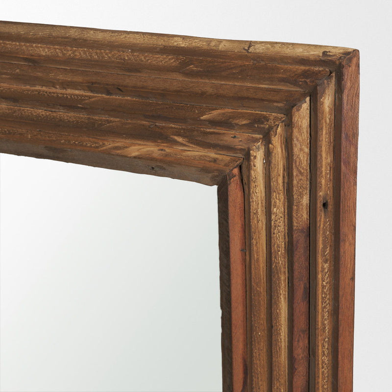Solid Wood Framed Accent Mirror (729176) - Brown