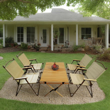 Load image into Gallery viewer, 5 Pieces Dining Set, Multi-Function Foldable And Portable, 1 Dining Table &amp; 4 Folding Chairs, Indoor And Outdoor Universal - Natural
