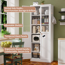Load image into Gallery viewer, Tall Metal Kitchen Pantry Cabinet With Adjustable Shelves And Silent Magnetic Doors - White
