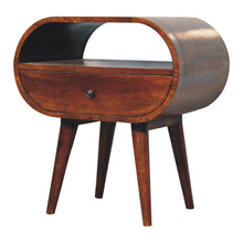 Load image into Gallery viewer, Large Chestnut Circular Bedside
