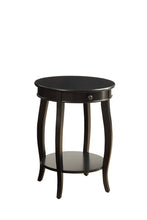 Load image into Gallery viewer, Solid Wood Round End Table With Shelf - Blakc And Black
