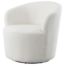 Load image into Gallery viewer, Tempest - Upholstered Barrel Back Swivel Chair - White

