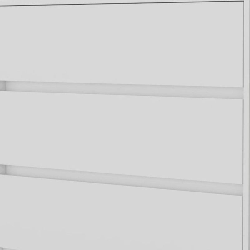 Manufactured Wood Three Drawer No Handles Dresser - White