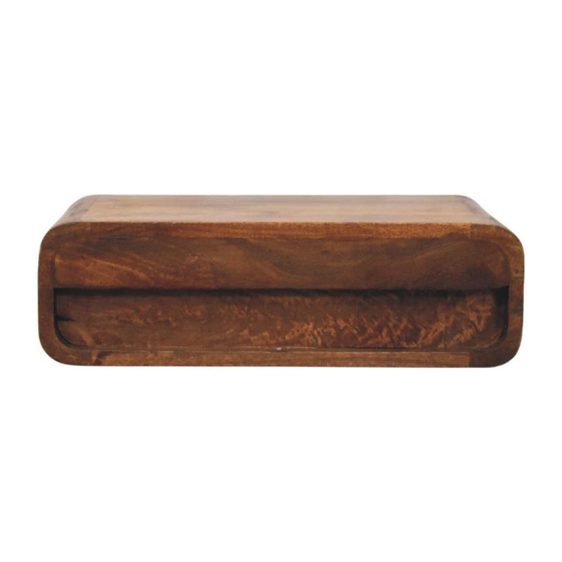 Solid Wood One Drawer Floating Nightstand (731546) - Amber