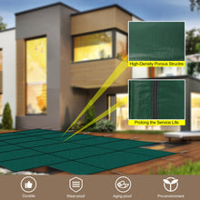 Load image into Gallery viewer, 16 X 32 Ft High Strength Pool Safety Cover For Inground Winter Swimming Pools With Center End Step
