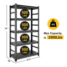 Load image into Gallery viewer, 5 Tier Heavy Duty Shelving Unit Adjustable Shelving Units
