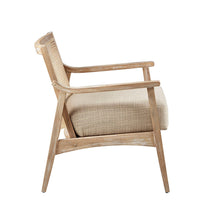 Load image into Gallery viewer, Chair With Cane Inset Back And Upholstered Seat - Light Brown
