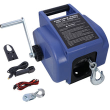 Load image into Gallery viewer, Reversible Electric 12V Trailer Winch For Boats Up To 6000 Lbs With Galvanized Wire Rope And Casing - Blue

