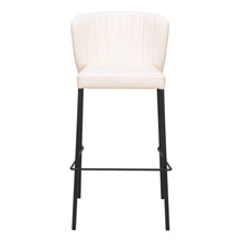Load image into Gallery viewer, Faux Leather And Steel Bar Height Bar Chairs (Set of 2) - Cream And Black
