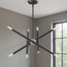 Load image into Gallery viewer, Eight Light Dimmable Chandelier With Shades - Gray

